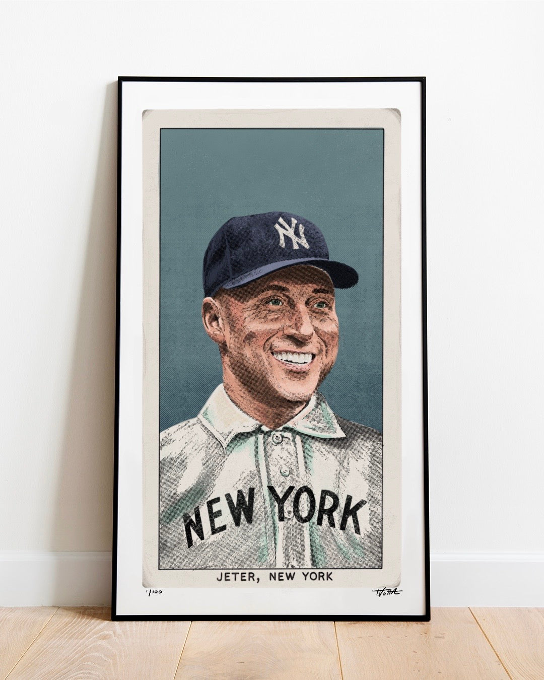 DEREK JETER New York YANKEES Print Vintage Baseball 